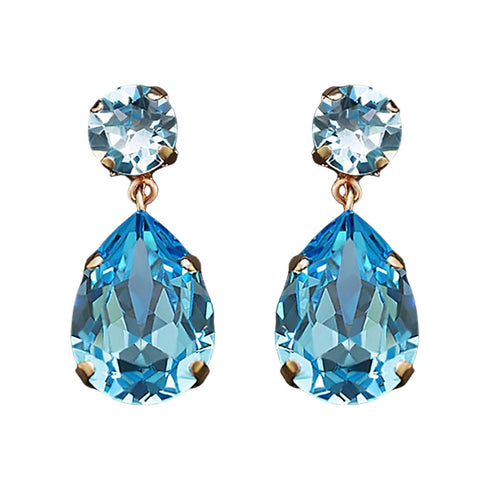 Auskarai "Kristalo Lašas IV (Akvamarino Mėlyna)" su Swarovski™ kristalais